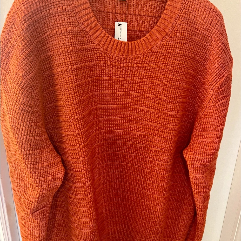 Banana Republic Vibrant Orange Men’s Chunky Sweater XL
